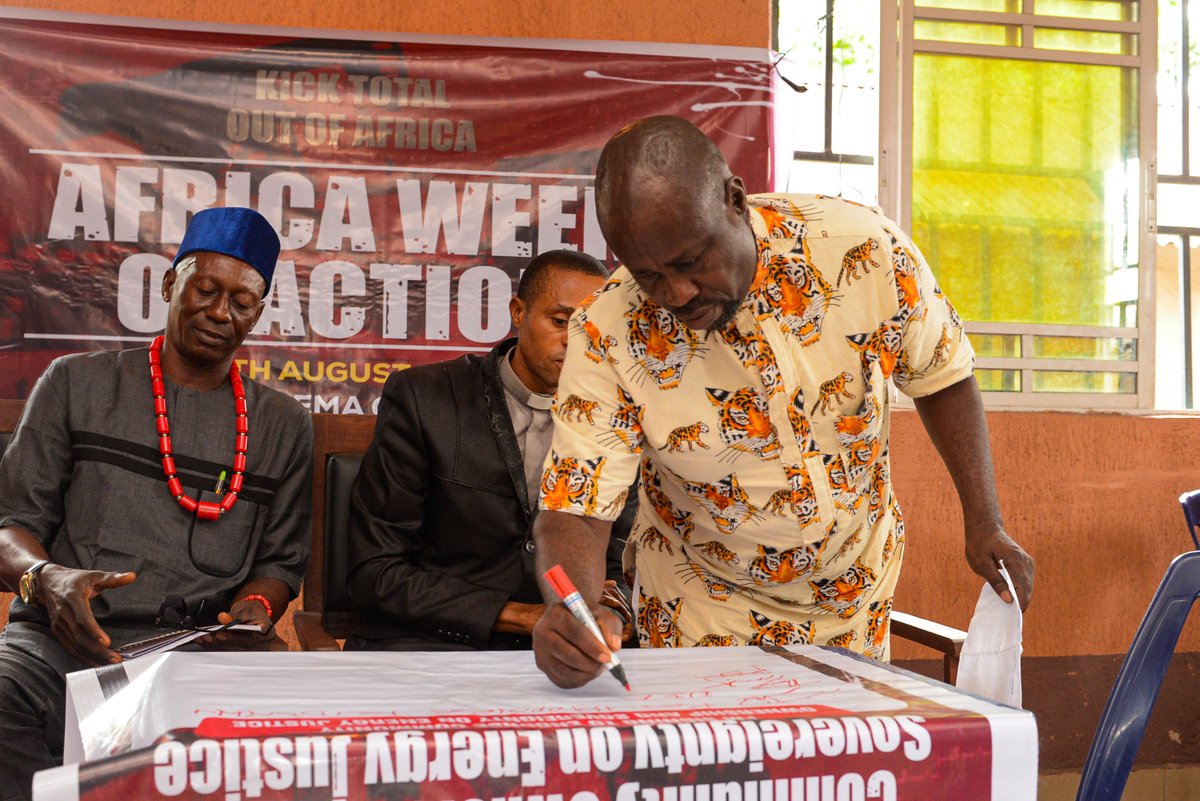 In Erema Community, in the Niger Delta, the Clergy, Traditional Rulers, Women &amp; Youths had a Town Hall Meeting in solidarity with the #KickTotalOut, Africa Week of Action. Communities rise for #ClimateJustice #EnergyTransition.   #StopEACOP #KickPollutersOut #KTOA 
<a href="/stopEACOP/">StopEACOP</a>