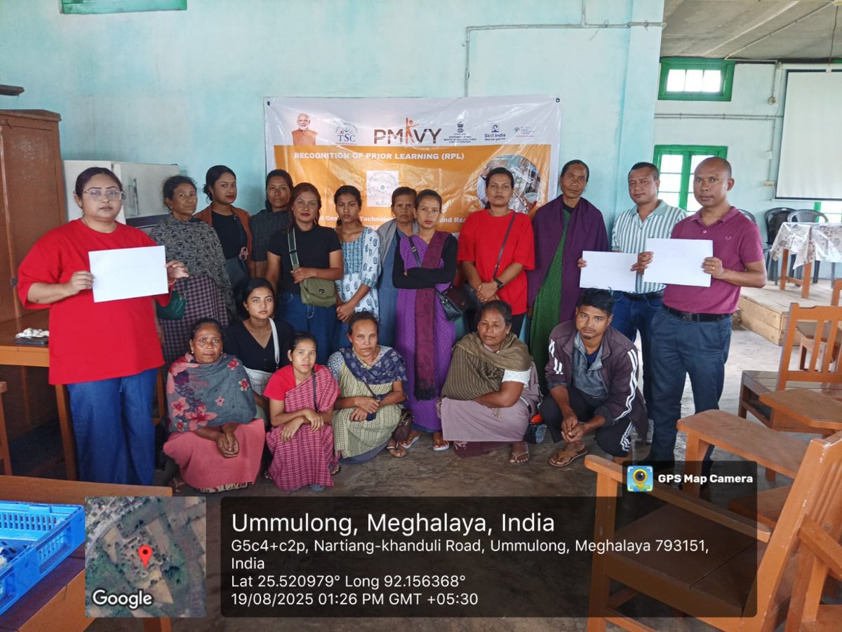 IntouchService1's tweet image. Assessment under Scheme name #PMKVY 4.0 RPL3 at location: Sericultural Training Institute Ummulong,Meghalaya -793151
Date: 19/08/2025
Batch ID: 3148281
TP:NECTAR
Assessor Name :Swapnali Lahan(AR102045)
@TextileSSC
@NSDCIndia
@PMOIndia
@MoRD_GoI
@IMgnrega
@_DigitalIndia
