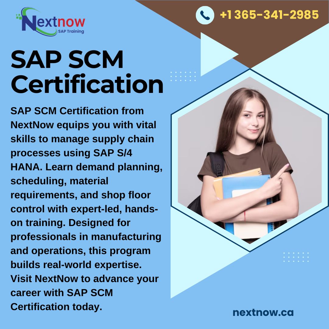 nextnowca's tweet image. Earn SAP SCM Certification with expert-led, hands-on training at NextNow. Master supply chain skills using SAP S/4 HANA. Visit nextnow.ca

Start your SAP career now! 🔥 
📱 +1 365-341-2985
📧 admin@nextnow.ca

#saps4hana
#hanacourse
#studysap
#sapcourse
