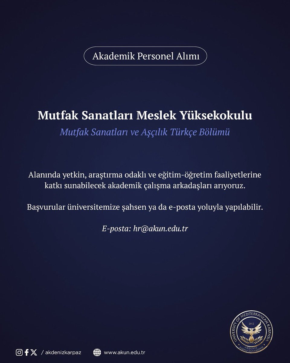 Akademik Münhal: Mutfak Sanatları ve Aşçılık Türkçe Bölümü