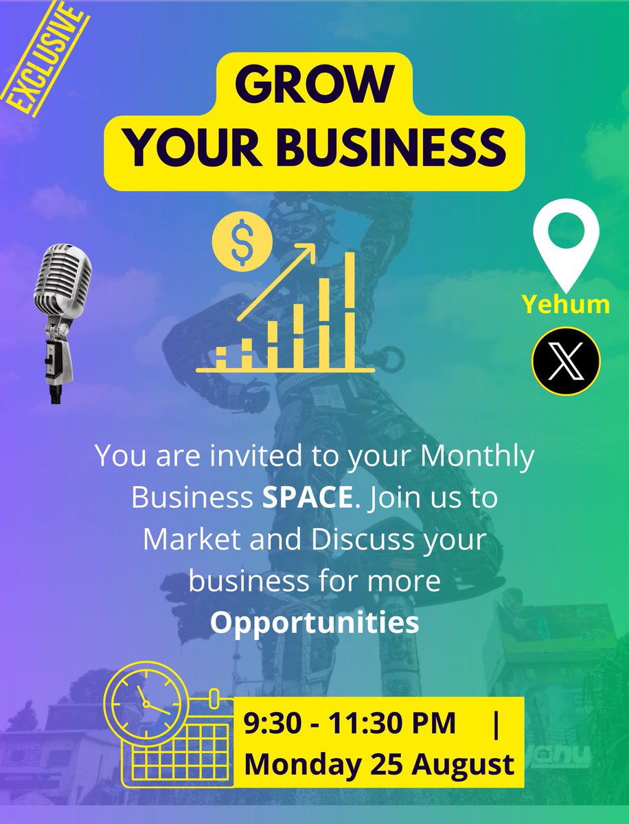 🚨 WE CAN ONLY MAKE IT HAPPEN IF YOU COME TALK ABOUT IT. THIS MONDAY, JOIN US MARKET AND DISCUSS YOUR BUSINESS. 

Don't Miss🔥