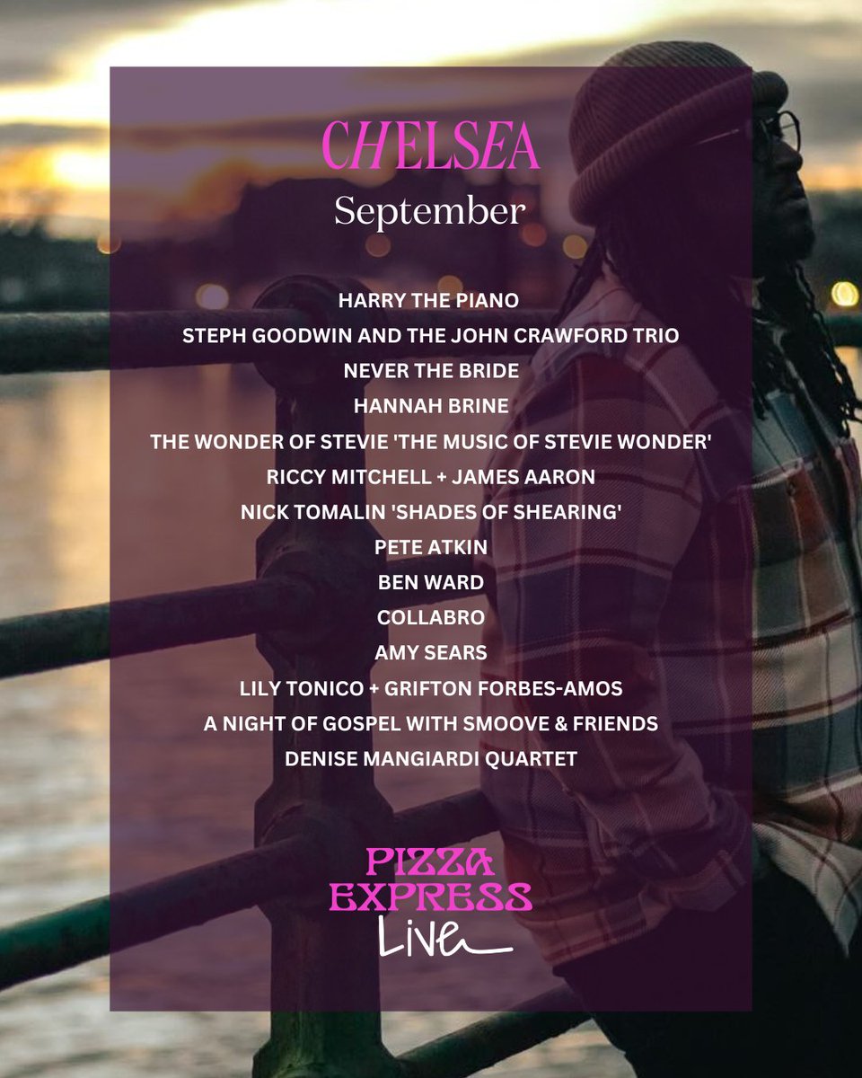 We're excited for September's line-up of incredible artists. Tickets are selling fast! Grab your tickets now via the link below . 🔗  💫

pizzaexpresslive.com/whats-on