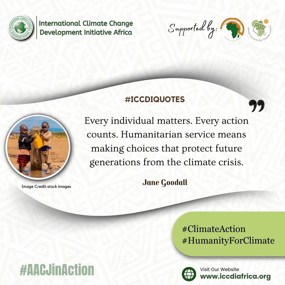 ClimateWed's tweet photo. Every individual matters. Every action counts. Humanitarian service means making choices that protect future generations from the climate crisis.” — Jane Goodall
#ClimateAction #HumanityForClimate #AACJinAction https://t.co/TCIIEWjK2q