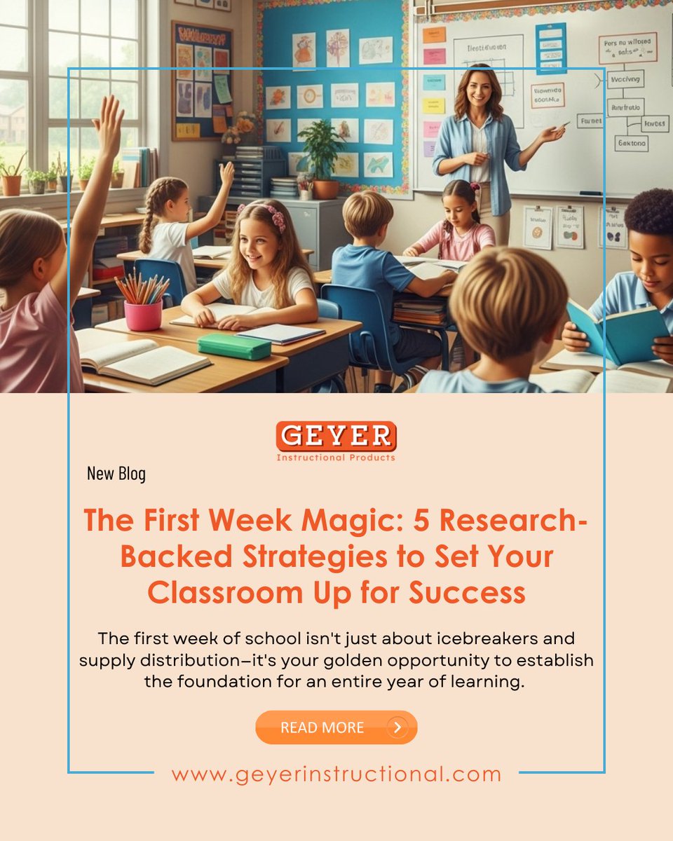 GeyerClassroom's tweet image. 💬 Pro Tip: The relationships and expectations you build in the first week echo all year long.
📚 Set your students — and yourself — up for success this school year!

#BackToSchool2025 #TeacherTips #ClassroomSuccess #GeyerInstructional #STEMEducation #TeachingStrategies