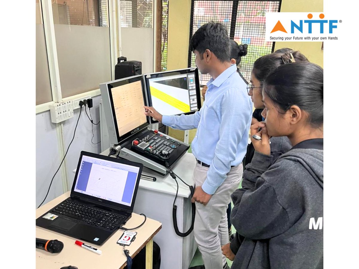 NTTFindia's tweet image. Students from NTTF's Diploma programs in Tool Engineering &amp;amp; Mechatronics Engineering gained valuable insights into CNC technologies through a seminar with Hurco professionals! Thanks to Hurco for sharing their expertise &amp;amp; to Nagesh S A for organizing! #NTTF #Hurco #CNCTraining