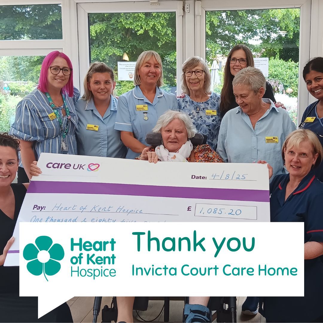 We were thrilled to welcome former volunteer Chris back to the hospice! Now a resident at Invicta Court Care Home, Chris brought a generous donation of £1,000 raised through recent fundraisers.

Huge thanks to Chris and everyone at Invicta Court! 

#fundraiser #carehome #hospice