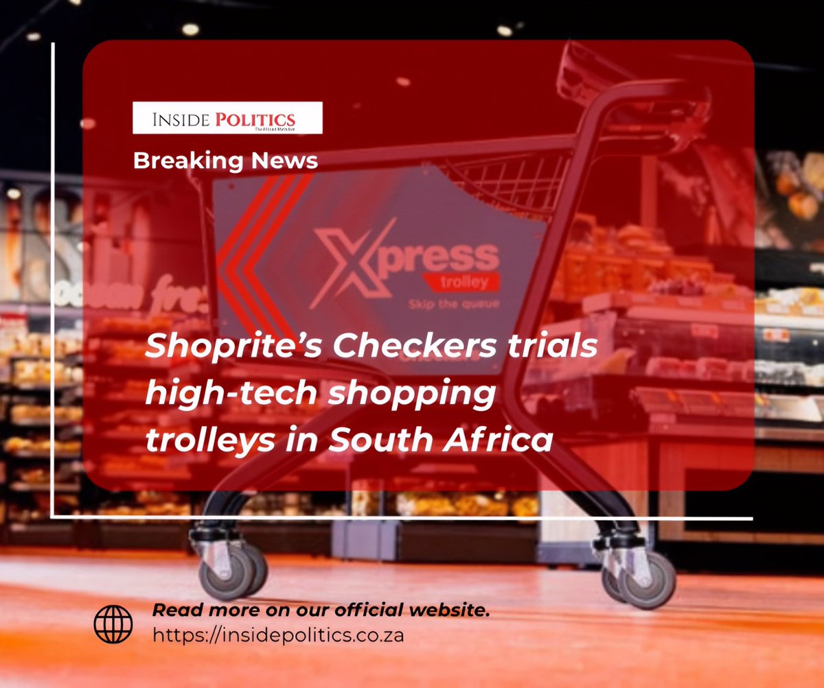 InsidePoliticSA's tweet photo. Checkers introduces “smart” trolleys in South Africa, letting shoppers scan, track spending, and pay as they go. See how it works. #RetailInnovation #SmartShopping #CheckersSA #Shoprite #TechInSA

More on Inside Politics:
https://t.co/nPEw4nYyoJ https://t.co/b86Zog0zC8