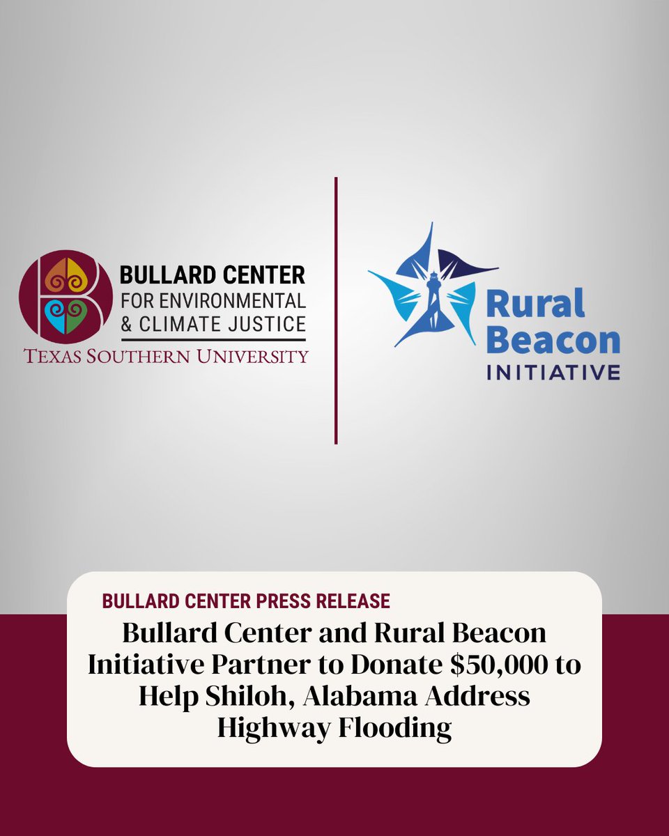 Bullard Center for Environmental & Climate Justice (@bullardcenter) on Twitter photo 🌍 Today in Durham, William J. Barber III and <a href="/DrBobBullard/">Robert D. Bullard</a> will give $50,000 to support the Shiloh community in Elba, Alabama.
Shiloh has faced 7 years of flooding from Highway 84 construction. The fight for justice continues.
Read more: ow.ly/9I5950WJqOu 🌍 Today in Durham, William J. Barber III and <a href="/DrBobBullard/">Robert D. Bullard</a> will give $50,000 to support the Shiloh community in Elba, Alabama.
Shiloh has faced 7 years of flooding from Highway 84 construction. The fight for justice continues.
Read more: ow.ly/9I5950WJqOu