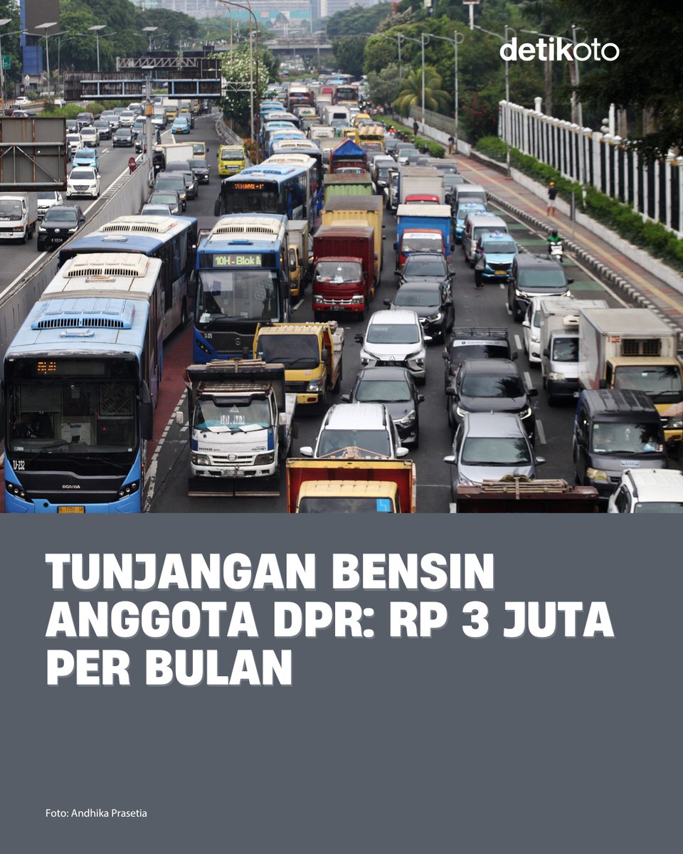 Anggota DPR mendapat berbagai tunjangan setiap bulannya. Salah satunya berupa tunjangan bensin yang besarannya Rp 3 juta per bulan! 😱⁣

>> oto.detik.com/berita/d-80714…
⁣
#detikOto #TunjanganDPR