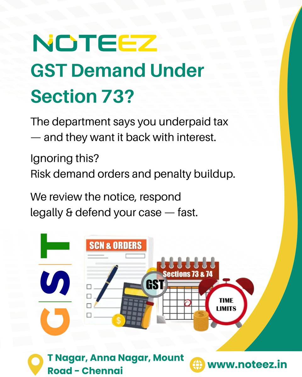 noteez_advisors's tweet image. Department says you owe unpaid GST?
Interest and penalties aren’t far behind.
 🛡️Noteez reviews, drafts, and defends your case quickly.

#Section73 #GSTDemand #NoteezLegalHelp #TaxDefence #GSTSupport