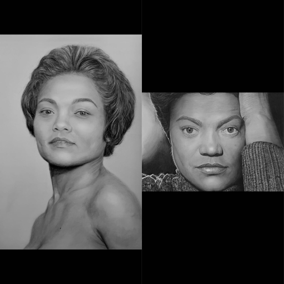 JimFitzartphoto's tweet image. Jim’s charcoal portraits of Eartha   jim-fitzpatrick.pixels.com His gallery 2,479,000 + visitors #jimfitzpatrick #portraitart #portraits #beauty #woman  #jimfitzpatrickartworkandphotography #charcoal #blendingstump #sandedpaper #hyprerealism #realisticdrawings #face #lovely