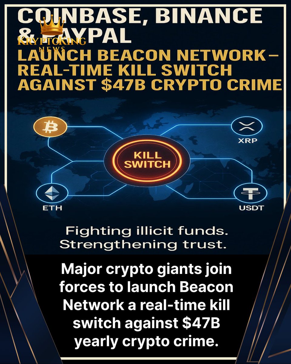 kryptoking___'s tweet photo. ⚡ Crypto exchanges launch Beacon Network, the first kill switch to counter hacks moving billions in seconds.
#CryptoSecurity #BeaconNetwork #Blockchain #Coinbase #Binance #PayPal #CryptoCrime #Web3 #CryptoExchanges #TRMLabs #CryptoNews https://t.co/9Nh3AVFsfy