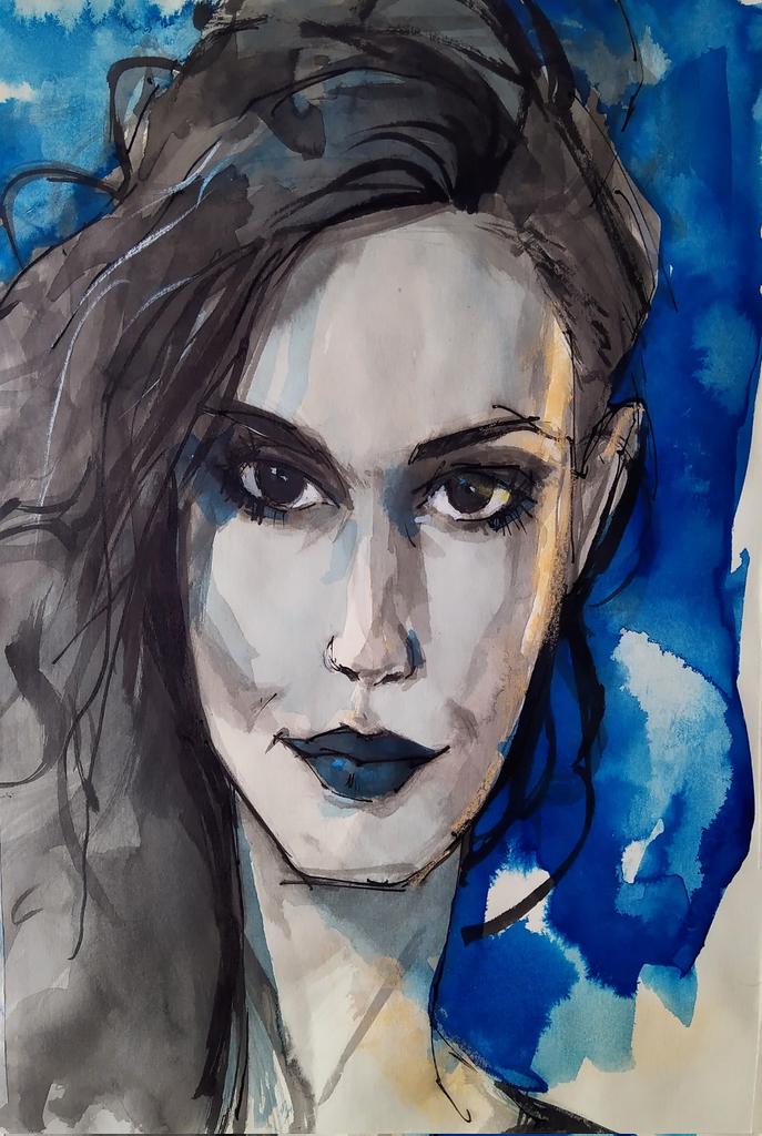 Added a little colour 
Ink on paper