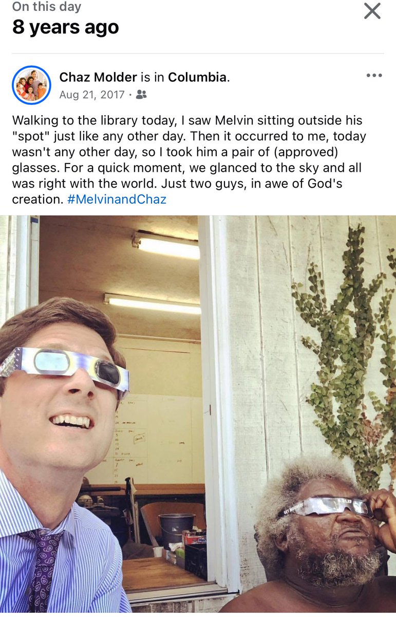 August 21, 2017. Melvin and me for the great American Eclipse. A day I’ll never forget.