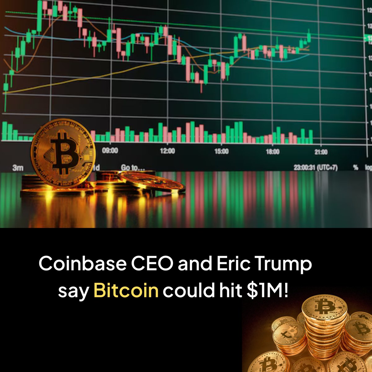 🚀 Coinbase CEO &amp; Eric Trump predict Bitcoin to $1M!
Is the bull run just getting started? 🤑🔥
#Bitcoin #BTC #Crypto #CryptoNews #BullRun #CryptoMarket