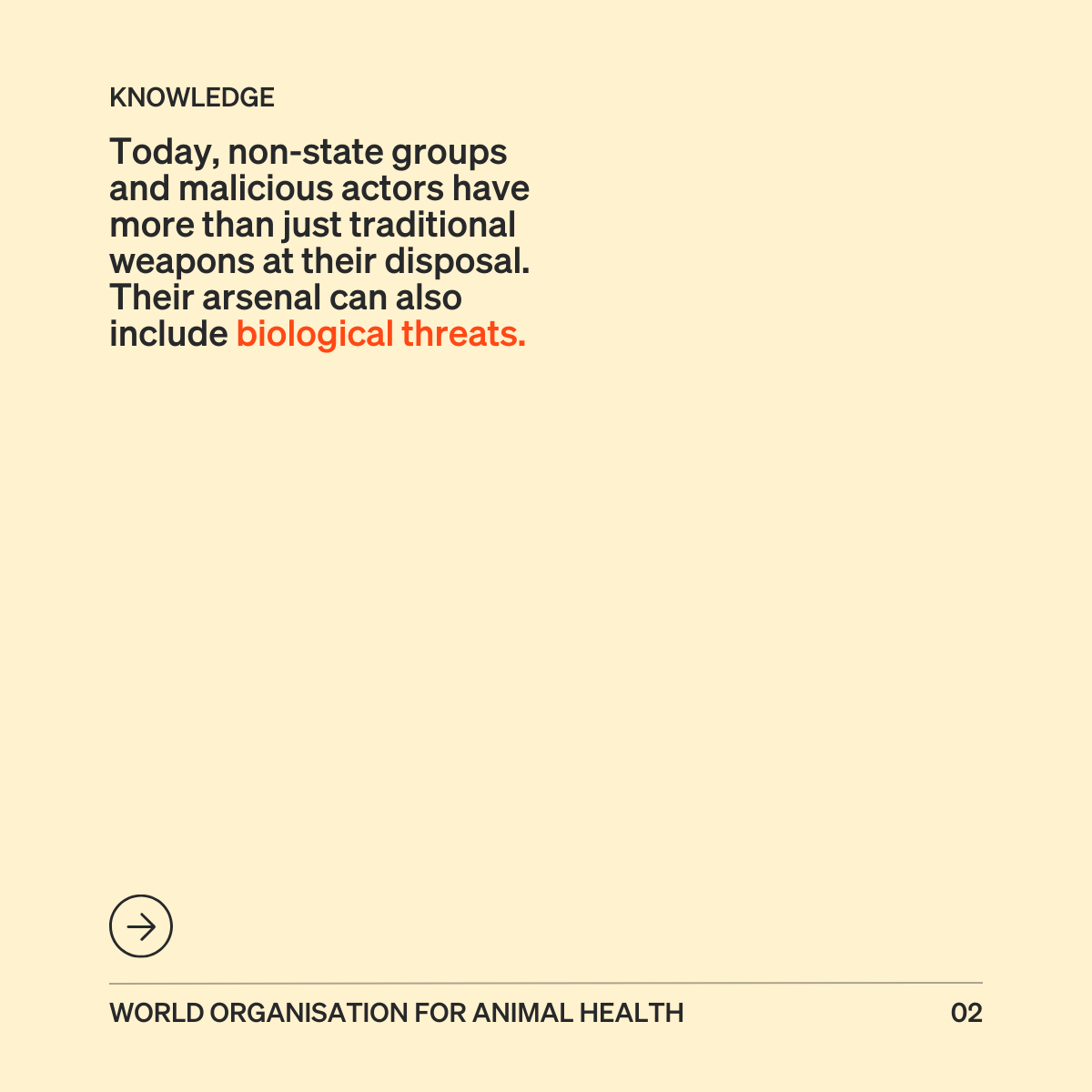 WOAH's tweet photo. In October, WOAH is hosting the Global Conference on Biological Threat Reduction, a high-level event uniting leaders across science, security, and policy to tackle the rising risk of biological threats. Join us from 28–30 October 2025 as we shape a safer future together.