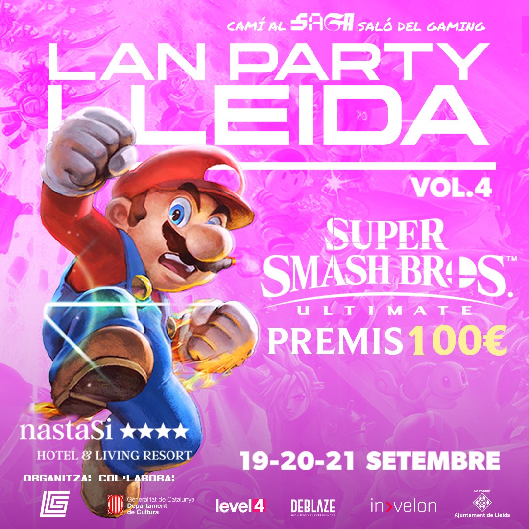 🎮 Amants dels Fightings, això és per vosaltres!

🥋 Tekken Dojo TWT – La primera parada a Lleida vàlida pel mundial, amb 180 € en premis

🥊 Super Smash Bros – Competeix i lluita per endur-te 100 € en premis.

✨ A més, estem oberts a noves propostes de jocs!

📍 No us ho