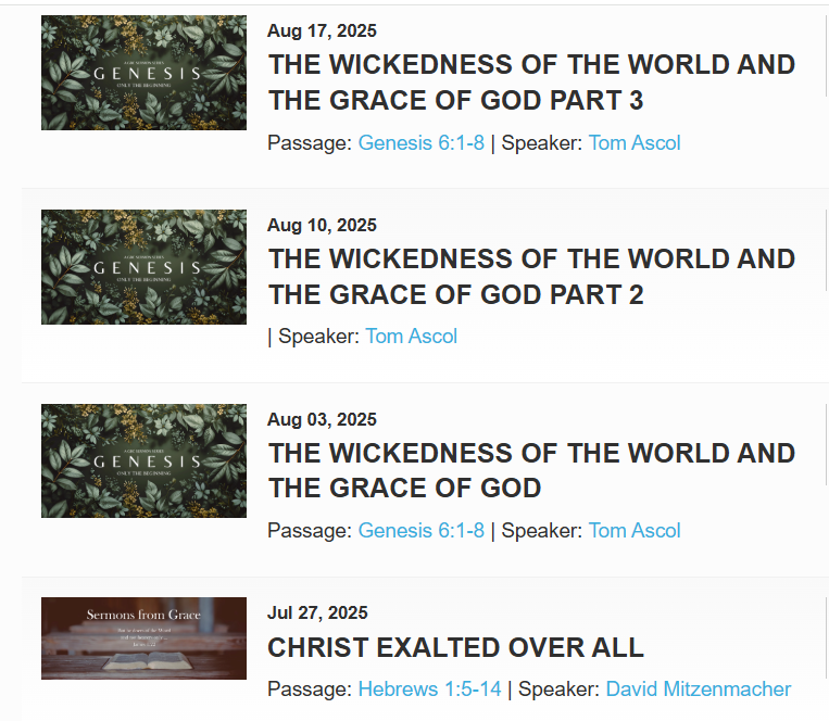 good gracious check out these last 4 sermons from <a href="/tomascol/">Tom Ascol @tomascol</a> &amp; <a href="/gracebaptist/">Grace Baptist Church</a>. 🔥🔥🔥Makes me want to move to  SWFL. can't wait to study these