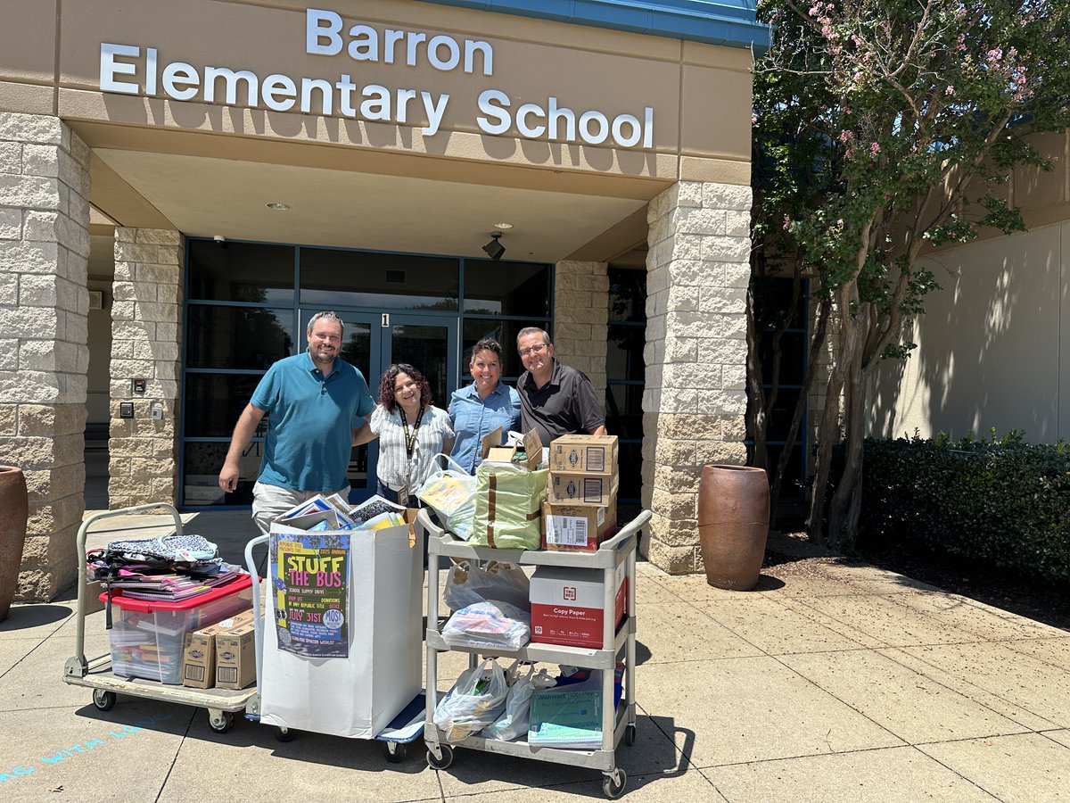 A huge shoutout to <a href="/republictitle/">Republic Title</a> for being a helping hand with school supplies! Barron Elementary is so THANKFUL!❤️ #planoisdproud