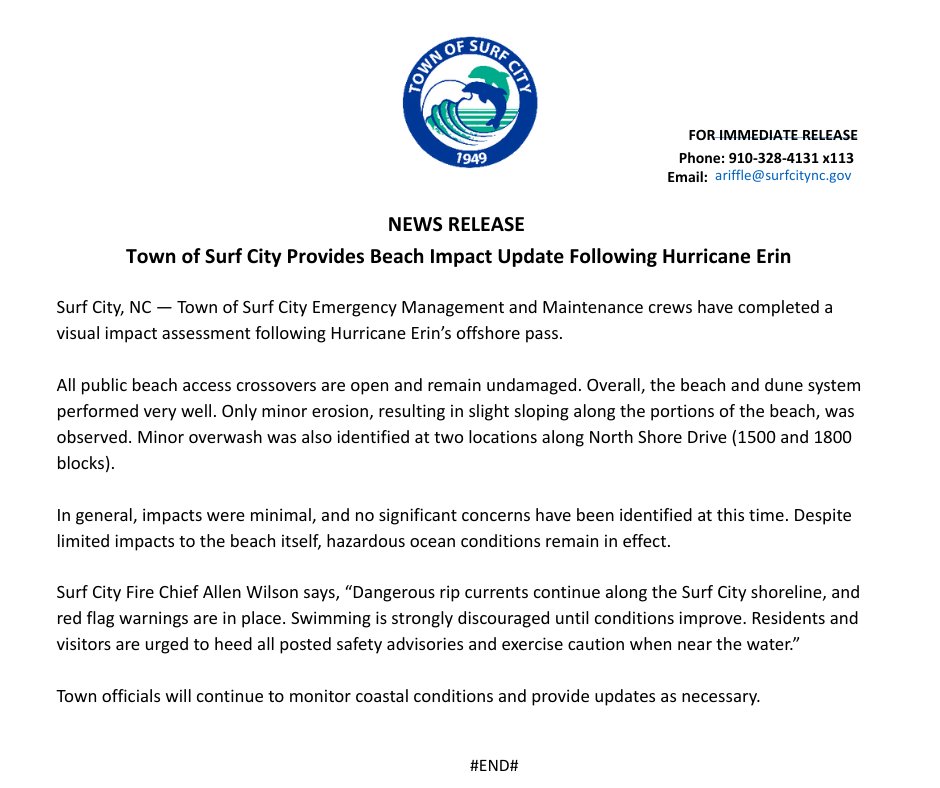 Surf City NC Emergency Management tweet media