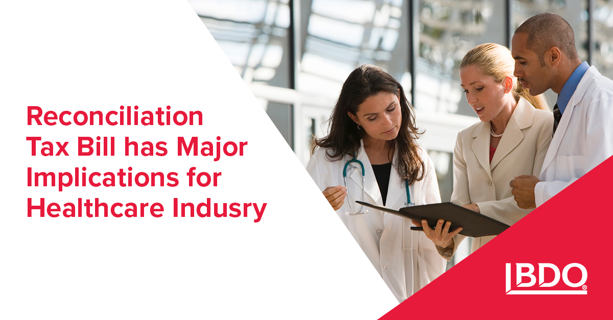 The recently passed reconciliation tax bill contains changes in federal tax provisions and funding that will significantly impact the healthcare industry. Here’s how organizations can respond strategically: bdousa.com/45KXNiO 

#Healthcare #OBBB