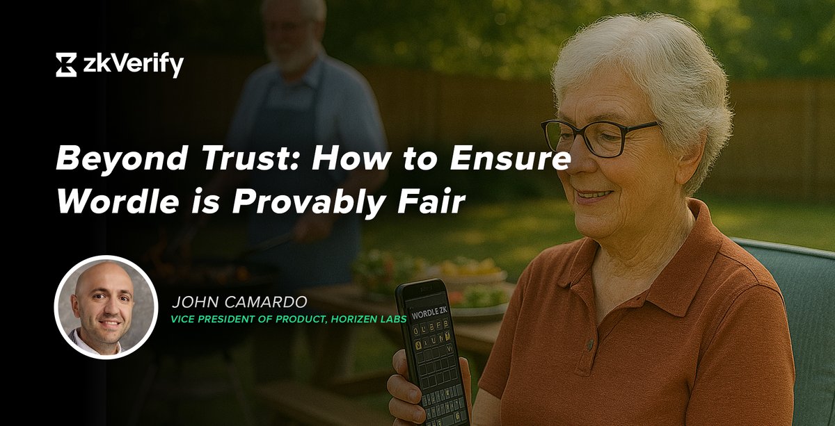 ZKVProtocol's tweet image. #VibeCodingThursday at the #zkVerifyBlockparty means pushing proofs into fun places 🚀

@john_camardo tried it with Wordle using @RiscZero zkVM — and yep, it’s provably fair now 🔒

BLOG 👉 bit.ly/VibeCodeThursd…

Risc0 team — if you could zk-proof any game next, which one’s…
