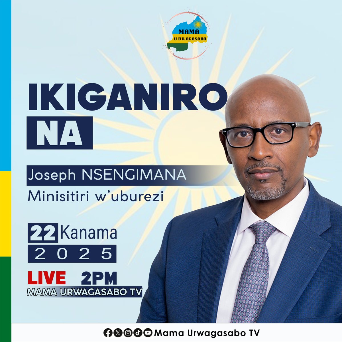 Mama Urwagasabo Tv (@mamaurwagasabo1) on Twitter photo 🚨MURARARITSWE🚨
Tubararikiye gukurikirana ikiganiro tuzagirana na Minisitiri w'Uburezi, <a href="/JoNsengimana/">Joseph Nsengimana</a>, kizibanda ku bikomeje kwibazwaho nyuma y'itangazwa ry'amanota y'ibizamini bya Leta bisoza amashuri abanza(P6) n'ay'icyiciro rusange cy'amashuri yisumbuye (S3).
Kizatambuka 🚨MURARARITSWE🚨
Tubararikiye gukurikirana ikiganiro tuzagirana na Minisitiri w'Uburezi, <a href="/JoNsengimana/">Joseph Nsengimana</a>, kizibanda ku bikomeje kwibazwaho nyuma y'itangazwa ry'amanota y'ibizamini bya Leta bisoza amashuri abanza(P6) n'ay'icyiciro rusange cy'amashuri yisumbuye (S3).
Kizatambuka