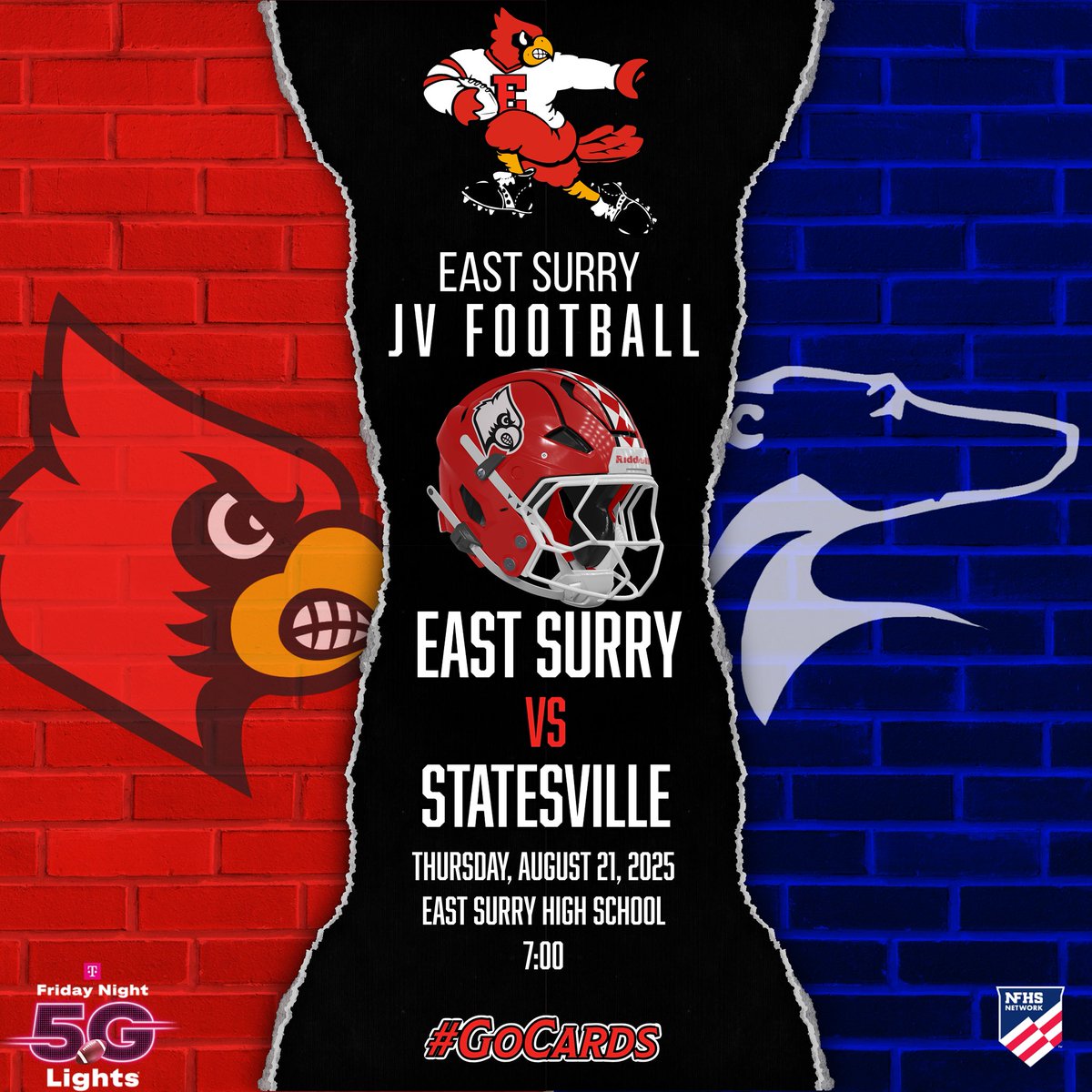 JV Football tonight vs Statesville!! Show up and be loud!!🔴⚫️ <a href="/TMobile/">T-Mobile</a> <a href="/esh_football/">East Surry HS Football</a> #FN5GL #Sweepstakes