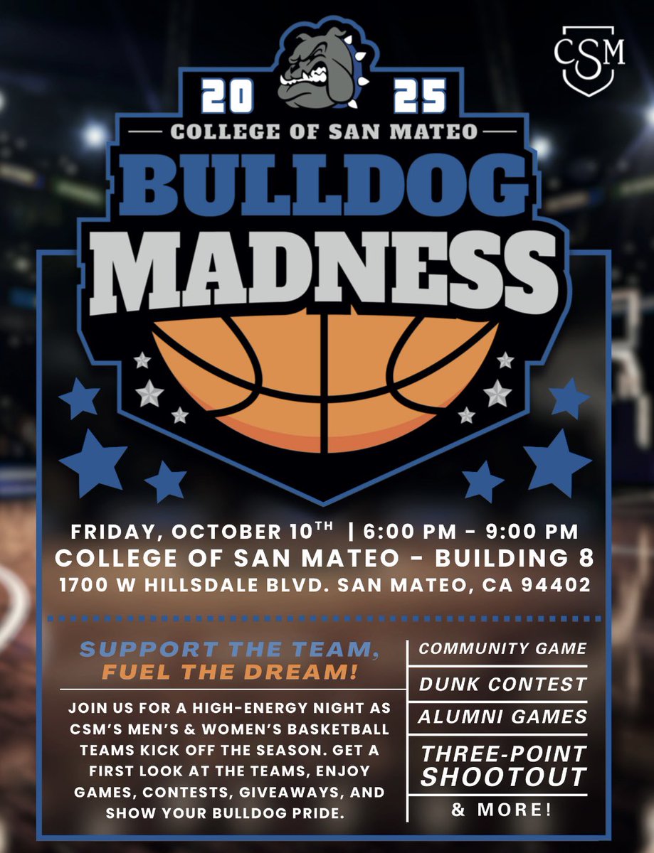 CSM_WBB's tweet image. SAVE THE DATE! 🚨🗓️
After a great event last year, we’re running it back the 🏀madness! Come watch on Friday night, October 10th! 
See the CSM community play!
Watch @CSM_WBB and @csm_mbb  take on their alumni! 
Check out the 3-point contest, Dunk contest, and much more!!
