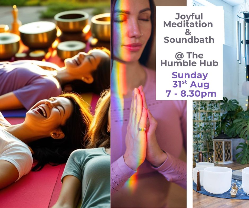 ✨ Laugh, breathe, and heal! ✨
Join Odette &amp; Jo for a guided meditation + sound bath
📅 Sun 31 Aug | 7–8:30 PM
📍 The Humble Hub, St Leonards
🎟 Book now &amp; save 20%: bookwhen.com/londongong/e/e…

#Meditation #LaughterYoga #SoundBath #Wellbeing #Save20
