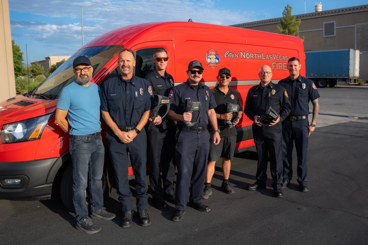 NLVFireDept's tweet photo. NLVFD and @cnlv are proud to partner with Bomberos Latinos, a nonprofit organization that donates firefighting equipment to our brothers and sisters across the border. They also provide training for the equipment throughout Latin America, to the departments in most need. https://t.co/tkzXeNSjx1
