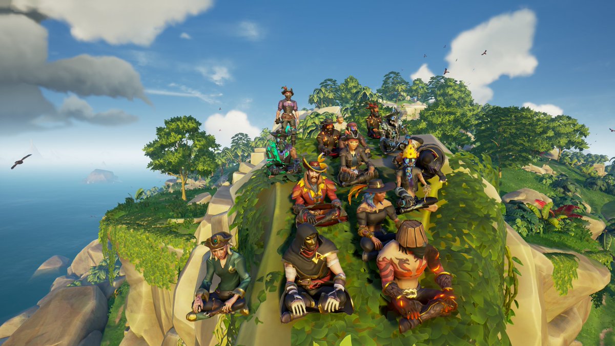 Paul_Rog100's tweet photo. Theme: Rare View 
A rare full server hangout session (while waiting to do the glitterbeard secret)
#SoTShot @SeaOfThieves https://t.co/fT2Opx47cO