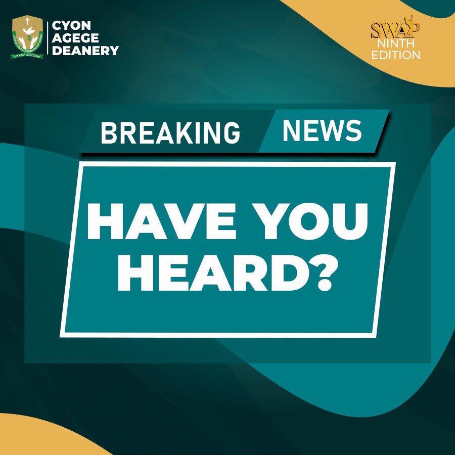 cyon_agege's tweet photo. Just in case you are not aware. 
SWAP 9.0 is coming🤩💃

More details coming soon.

#SWAP #SingWorshipAndPraise #CYONAgege #SWAP9thEdition #Praises https://t.co/99xhzV0pGl