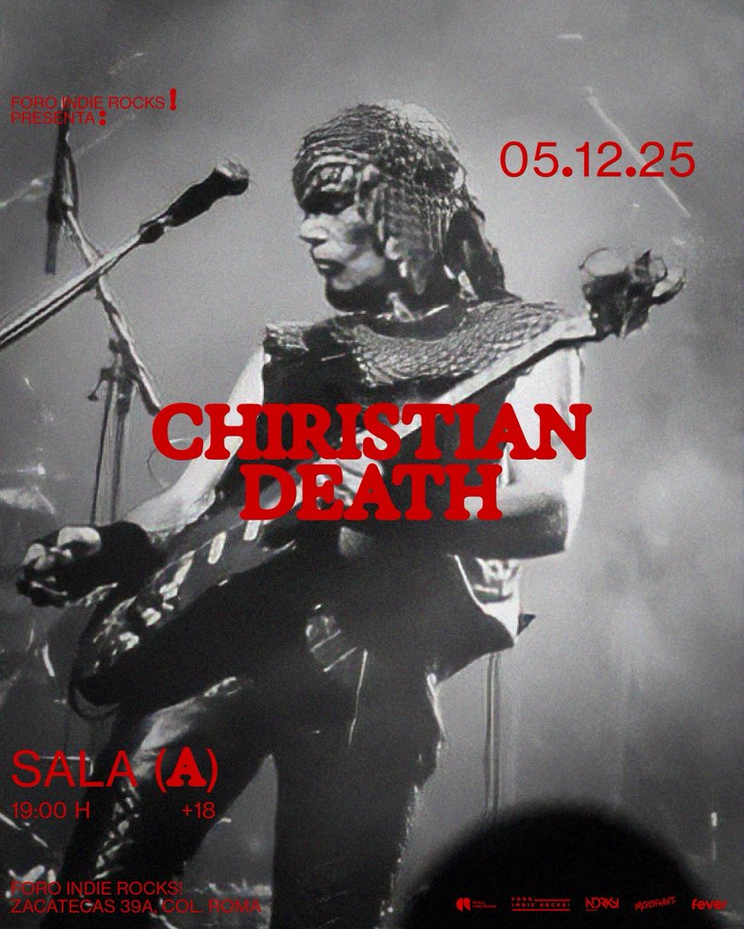 Christian Death y Gene Loves Jezebel,🦇 dos bandas de culto de la escena goth en el Foro Indie Rocks! el 5 de diciembre.

Un sonido tan complejo y crudo como su historia, Christian Death llega desde California para deleitarnos con bajos prominentes y sus guitarras con delay.