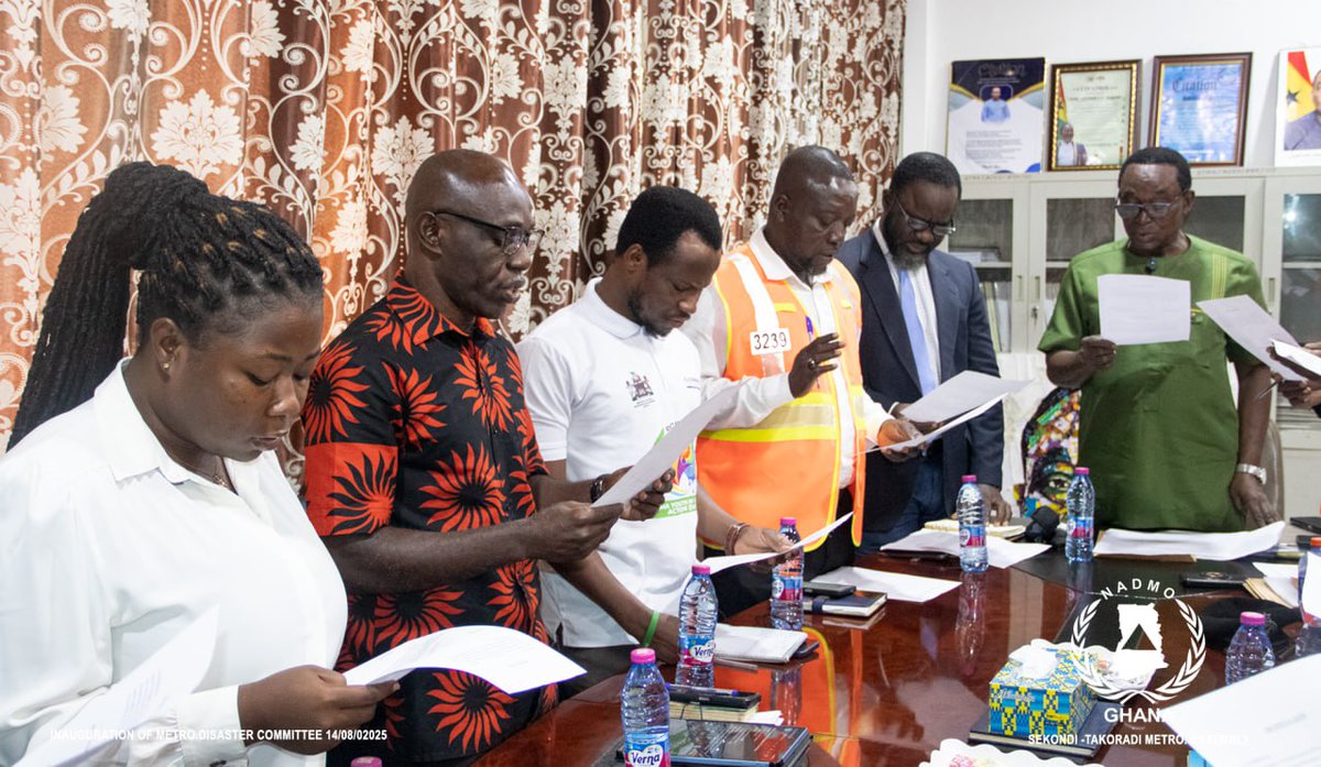 nadmoSTMA's tweet photo. Images: Inauguration of the Metro Disaster Management Committee – NADMO STMA, working together to strengthen preparedness, response, and resilience in our communities.
#preventionpays 
#nadmoghana
#nadmostma https://t.co/3wXjcjvHQK