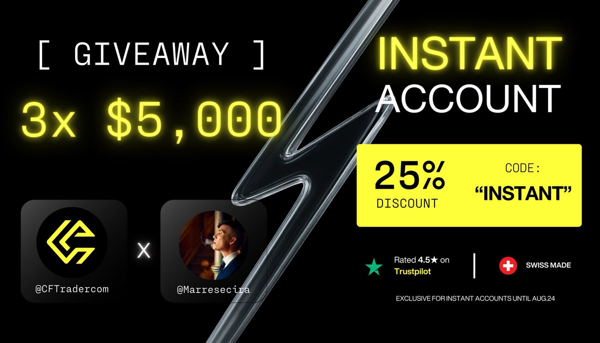 Cira Marrese ×͜× (@marresecira) on Twitter photo 15k$ account giveaway
Rules to enter
- Follow <a href="/CFTradercom/">Crypto Fund Trader</a> , <a href="/CFTradercomES/">Crypto Fund Trader Español</a>
- Like and repost
- Tag two friends
25% OFF code (INSTANT) so you can start winning
Let’s win together 👊🏻🫶🏻 15k$ account giveaway
Rules to enter
- Follow <a href="/CFTradercom/">Crypto Fund Trader</a> , <a href="/CFTradercomES/">Crypto Fund Trader Español</a>
- Like and repost
- Tag two friends
25% OFF code (INSTANT) so you can start winning
Let’s win together 👊🏻🫶🏻