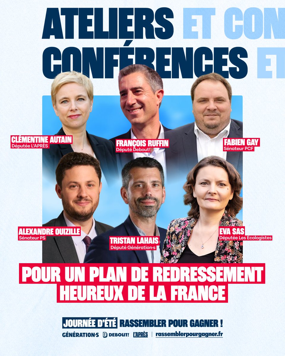 Picardie debout (@picardiedebout) on Twitter photo Voilà 40 ans qu'ils affaissent notre pays et détruisent nos services publics. Contre la réforme Bayrou, nous présenterons un plan de redressement pour la France.
Rendez-vous à 13h30 samedi 30 août à Châteaudun avec <a href="/Francois_Ruffin/">François Ruffin</a>, <a href="/Clem_Autain/">Clémentine Autain</a>, <a href="/fabien_gay/">Fabien Gay</a>, <a href="/Aouizille/">Alexandre Ouizille</a>, Voilà 40 ans qu'ils affaissent notre pays et détruisent nos services publics. Contre la réforme Bayrou, nous présenterons un plan de redressement pour la France.
Rendez-vous à 13h30 samedi 30 août à Châteaudun avec <a href="/Francois_Ruffin/">François Ruffin</a>, <a href="/Clem_Autain/">Clémentine Autain</a>, <a href="/fabien_gay/">Fabien Gay</a>, <a href="/Aouizille/">Alexandre Ouizille</a>,