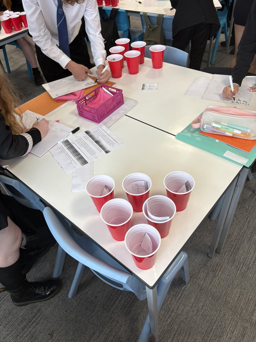 Miss__Richy's tweet photo. National 5 pupils participating in a fun Maths Pong activity to round up Simultaneous Equations!🏓📚 https://t.co/DVWpgyGHvv