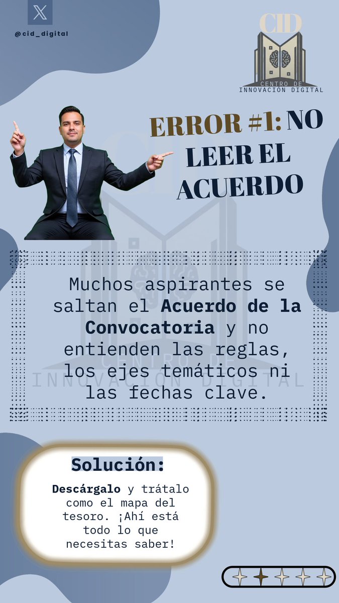 cid_digital's tweet photo. Quedar eliminado ANTES del examen es el error más frustrante (y común).

Te mostramos los 3 fallos críticos en la inscripción que son 100% evitables para que protejas tu postulación y tu dinero.

Asegura tu éxito desde el día 1 👉 https://t.co/JmomeTP5mx https://t.co/VXtlHptTtH