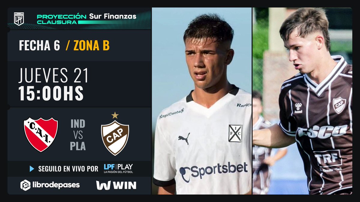LPFPlay's tweet image. Hoy disfrutá la #Fecha6 del #TorneoProyección @surfinanzas Clausura 🏆por @LPFPlay! 

🏟️ @Independiente 🆚 @caplatense 

📲 @LPFPlay 
💻 lpfplay.com - La Pasión del Fútbol