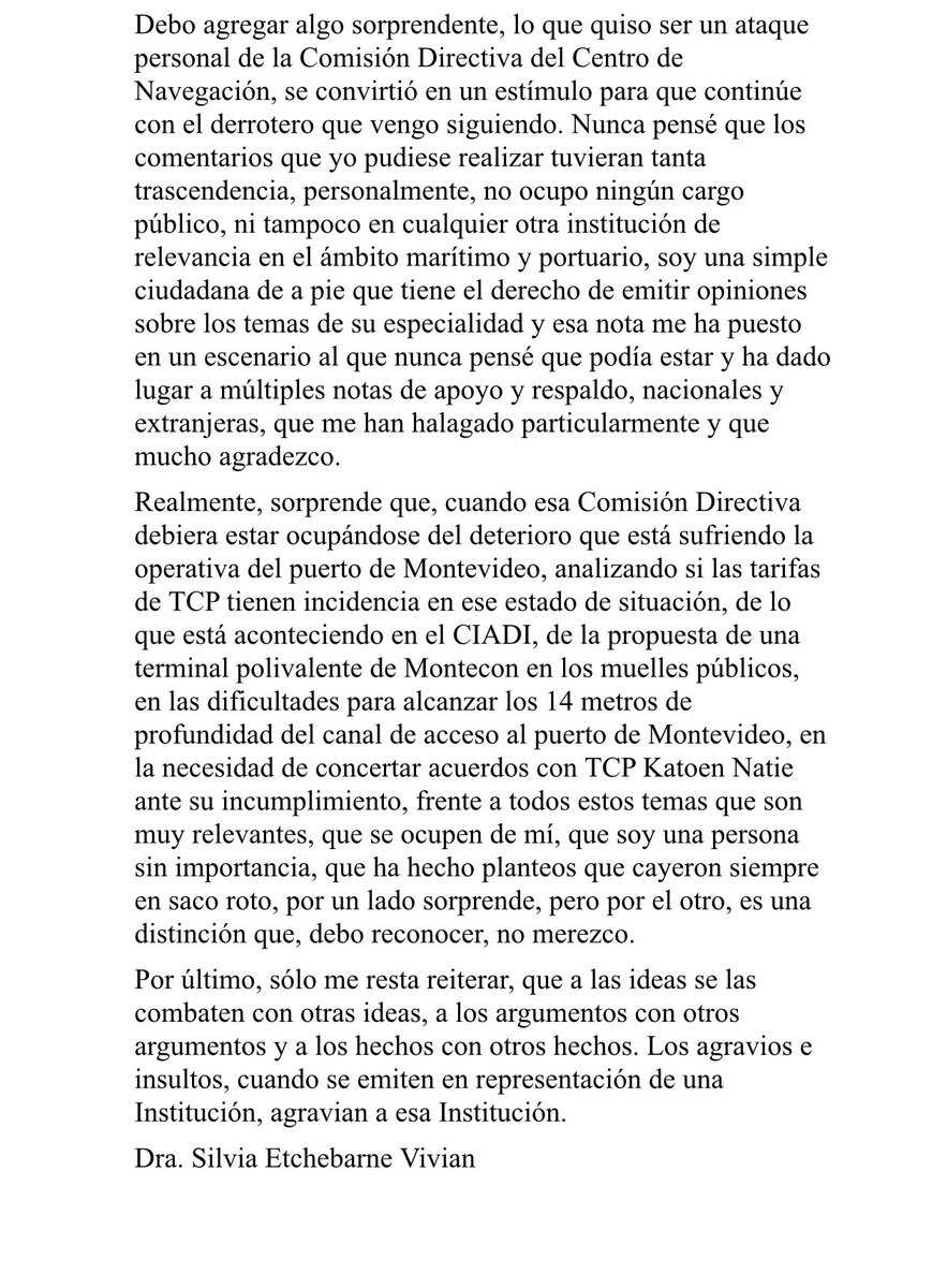 En respuesta a  la declaración de la Comisión Directiva del Centro del <a href="/cennaveuy/">Centro de Navegación</a>