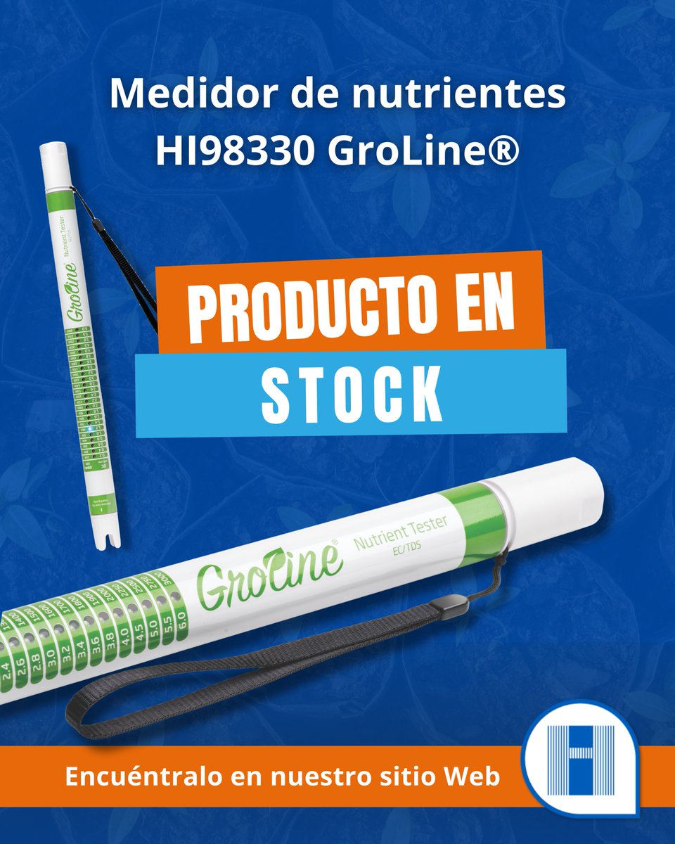 HannaInstMexico's tweet image. 📌 HI98330 – Medidor CE/TDS para soluciones nutritivas   💧 Ajusta nutrientes con precisión en campo 🔹 Portátil y resistente 🔹 Lecturas directas 🔹 Ideal para hidroponía y agricultura intensiva 📦 Entrega inmediata 📲 ¡Solicítalo hoy! #HI98330 #GroLine #HANNAInstruments