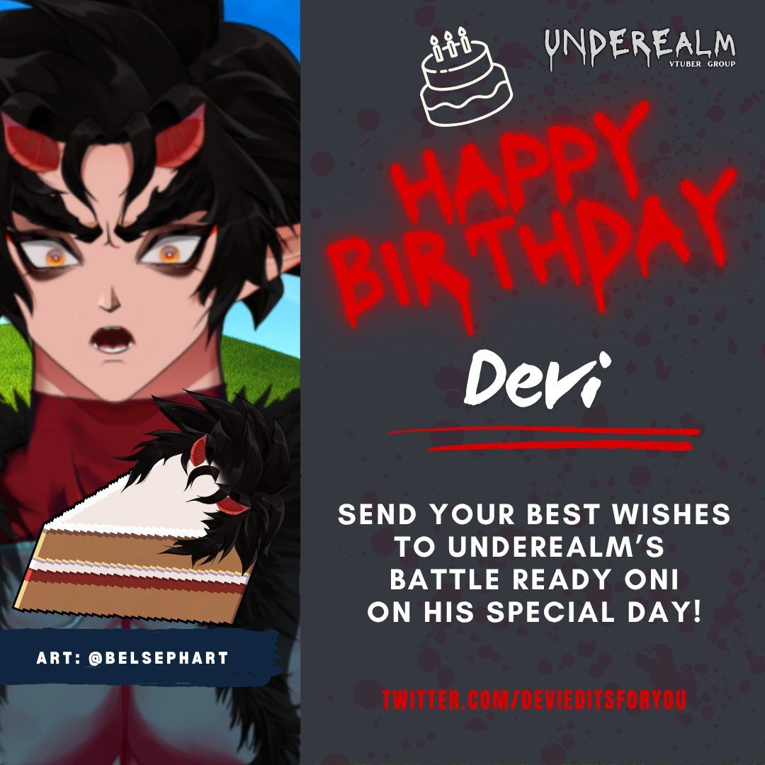 UndeRealm | Vtuber Group (@underealmvtg) on Twitter photo โยทหหยฐโฆ Happy Birthday Devi! โฆยฐหหยทโ
Today! Birthday! Be sure to celebrate with our esteemed fighting Oni, Devi! Wish him Happy Birthday! Then Ready & Fight! โยทหหยฐโฆ Happy Birthday Devi! โฆยฐหหยทโ
Today! Birthday! Be sure to celebrate with our esteemed fighting Oni, Devi! Wish him Happy Birthday! Then Ready & Fight!