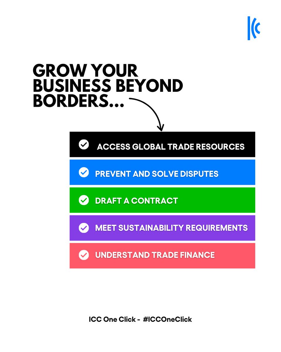 iccwbo's tweet photo. Entrepreneurs don’t just build businesses.
They build resilience, jobs, and futures.
That’s why we created:
✔️ #ICCOneClick- offers simplified trade processes for small businesses.
✔️ ICC Centre of Entrepreneurship #ICCCoE- upskills emerging talent in often-overlooked markets.
On World Entrepreneurs’ Day, let’s celebrate the people building solutions and make sure we’re building systems that support them in return.