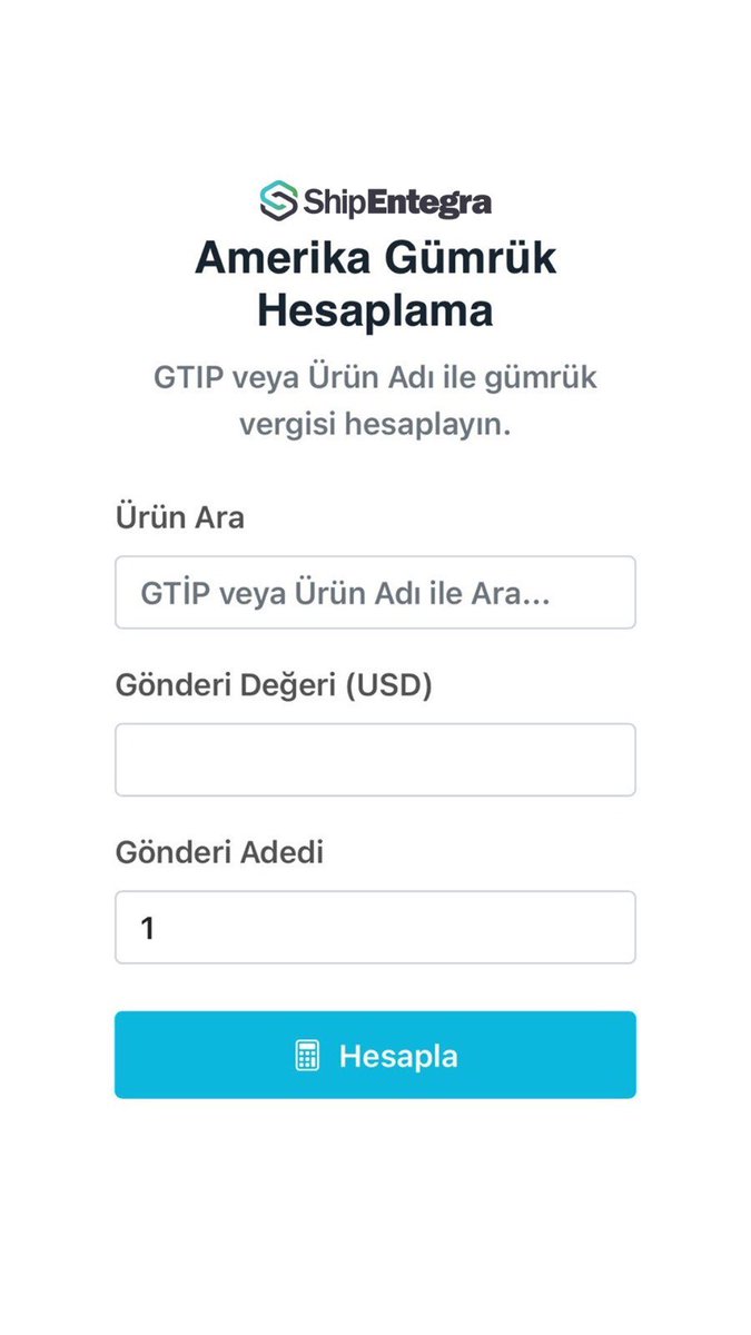 Emrullah Yıldız (@emrullahyldz_) on Twitter photo ☝🏼Türkiyeden Amerikaya ürün gönderenler için önemli!!!
29 Ağustosta değişecek gümrük tarifesini kolayca hesaplayabileceğiniz aracı linkten ücretsiz kullanabilirsiniz.
shipentegra.com/amerika-gumruk…
<a href="/ShipEntegra/">ShipEntegra</a> <a href="/sedat_ates/">Sedat Ateş</a> ☝🏼Türkiyeden Amerikaya ürün gönderenler için önemli!!!
29 Ağustosta değişecek gümrük tarifesini kolayca hesaplayabileceğiniz aracı linkten ücretsiz kullanabilirsiniz.
shipentegra.com/amerika-gumruk…
<a href="/ShipEntegra/">ShipEntegra</a> <a href="/sedat_ates/">Sedat Ateş</a>