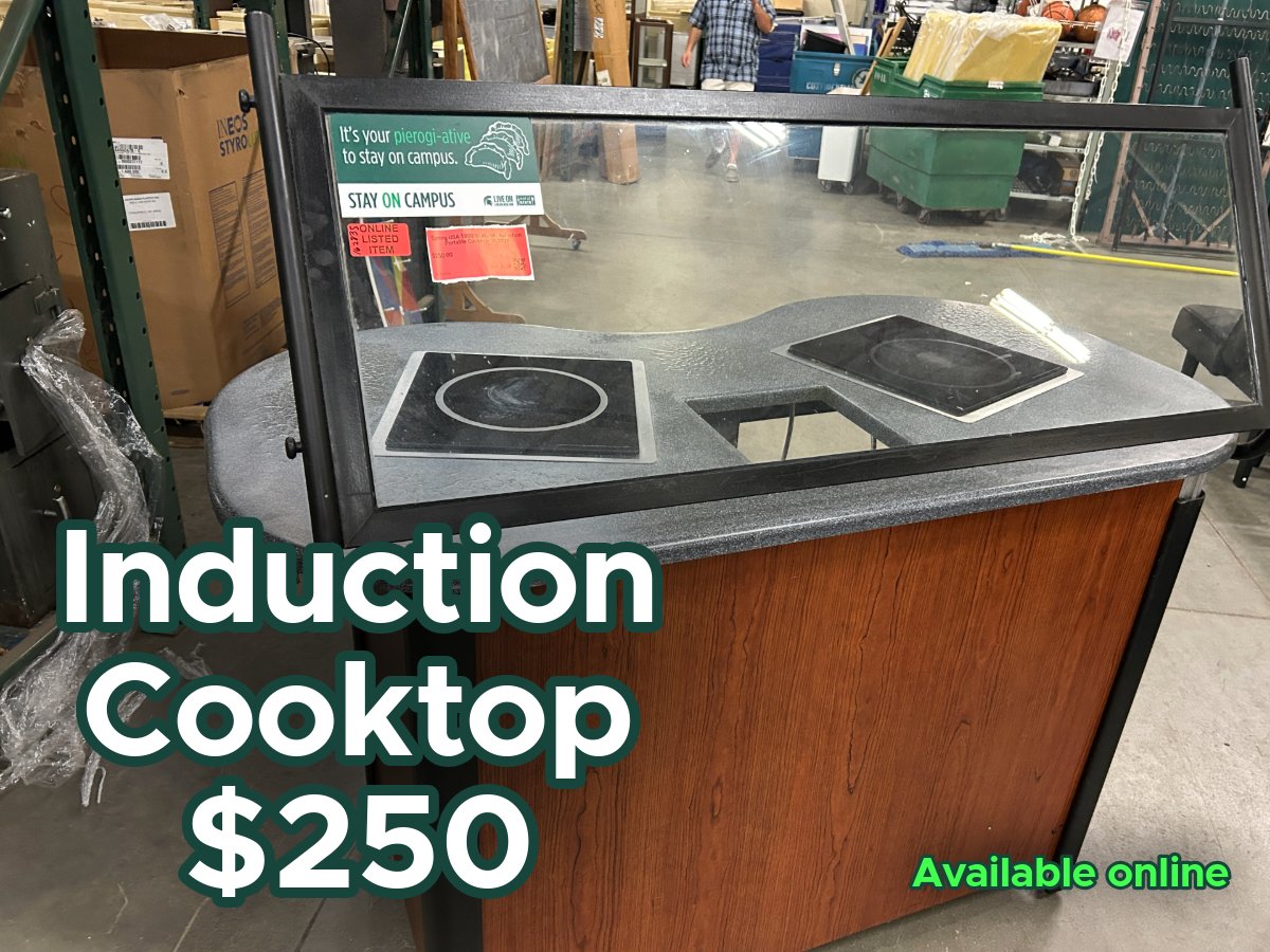 MSU_Surplus's tweet photo. Our last round of $15 futons will be available this Friday! We also have Little Golden Books and a portable induction stovetop. Doors are open 8am - 3:30pm. https://t.co/uf7udbIGh3