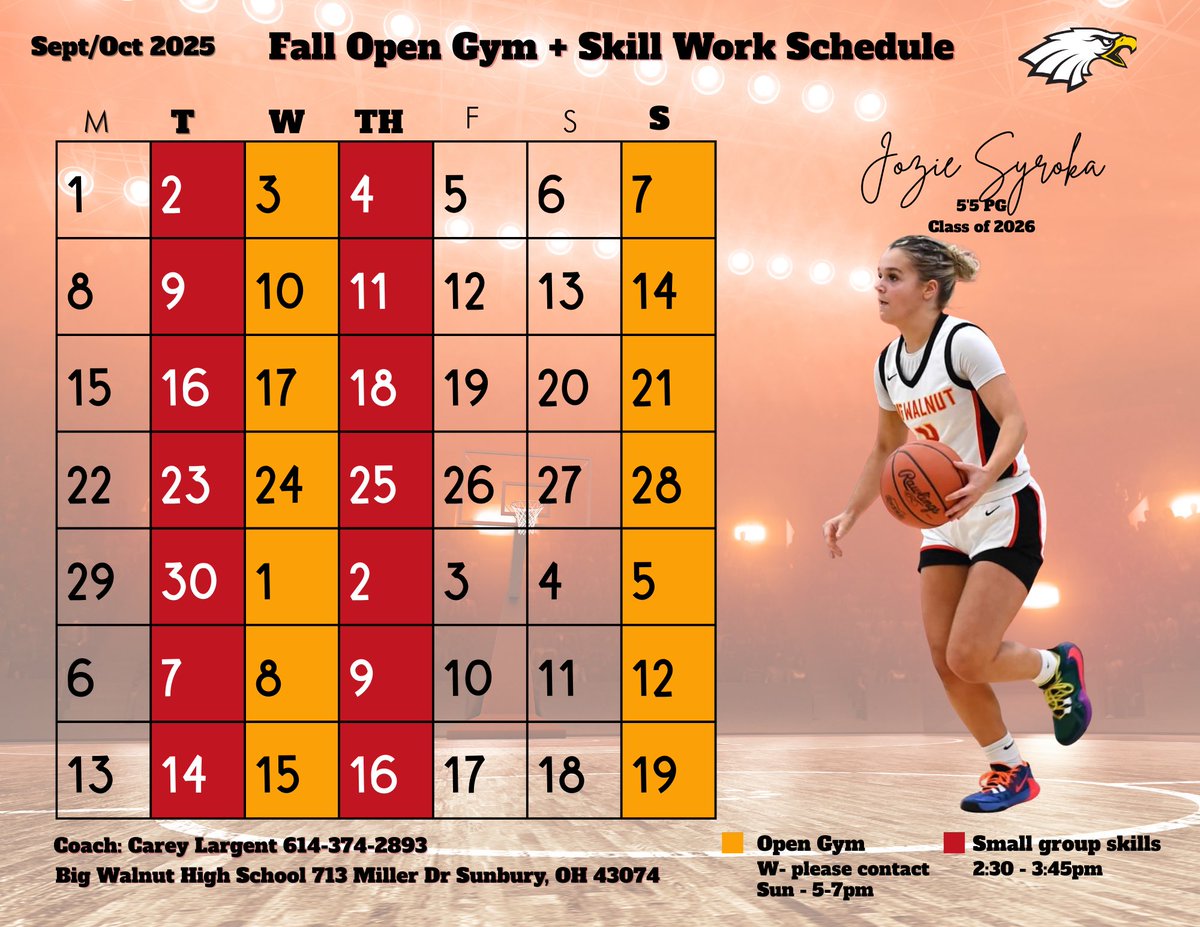 joziesyroka's tweet photo. Here is my fall schedule! @bignutgirlshoop https://t.co/1UqXP05zk1