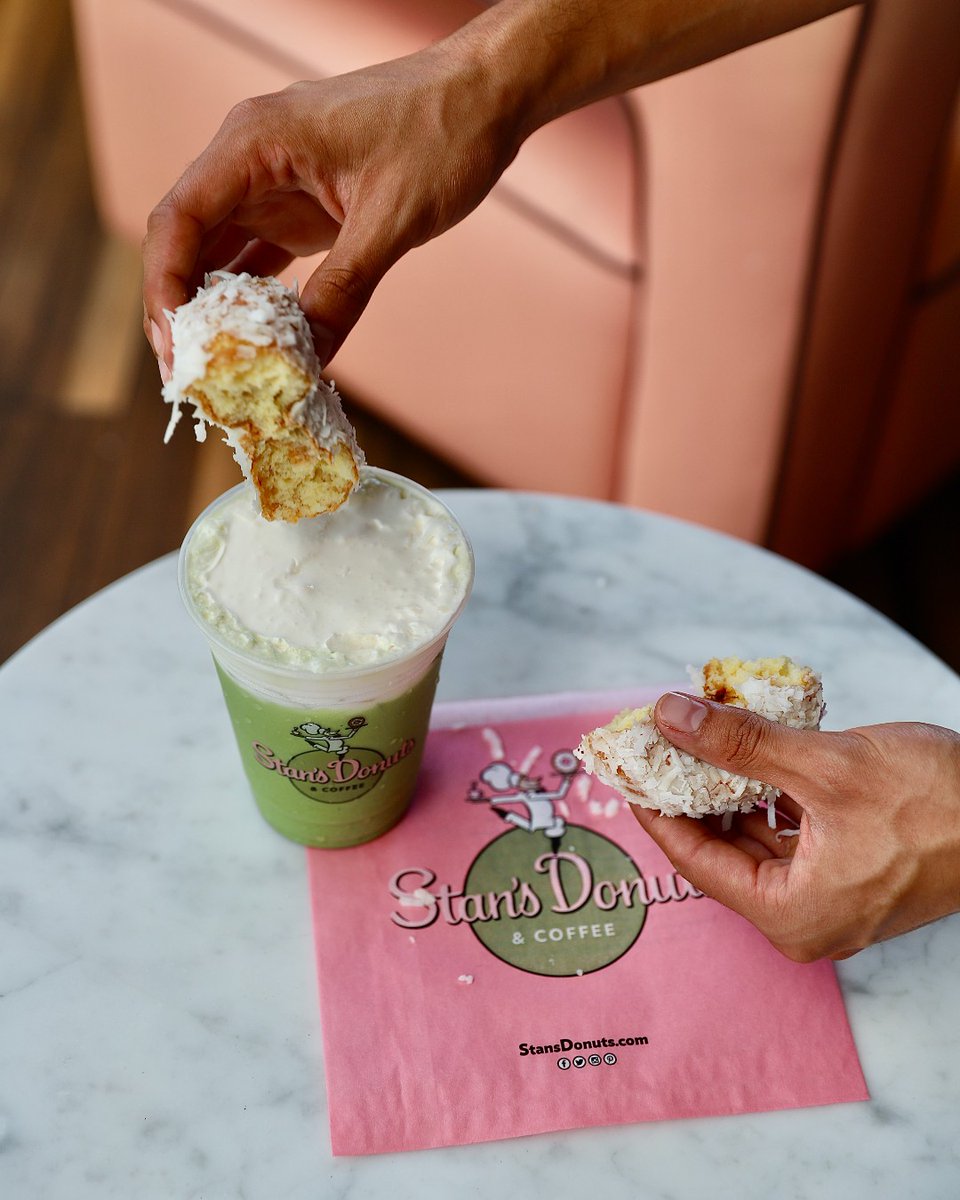 One of our newest fall sips is here to steal the spotlight 💚

The Iced Coconut Creme Oat Matcha is smooth, creamy, and perfectly refreshing especially when paired with our Coconut Cake Donut.

Because we believe coconut deserves to be enjoyed all year long. 🥥🍩