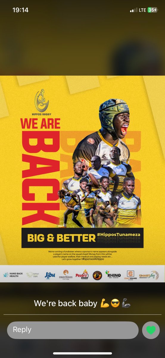 Hey everyone guess who is back✨✨
<a href="/hipposrugbyclub/">Hippos Rugby Club</a>
<a href="/ugandarugby/">Uganda Rugby Union</a>
@entebbecircuit

See yuh all 🍀🌱
