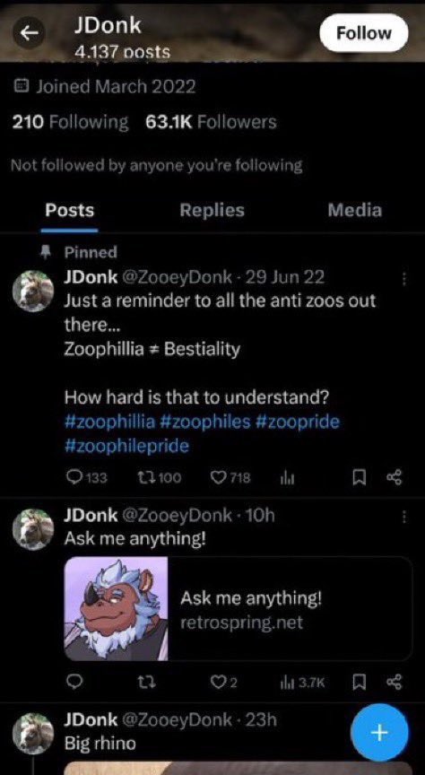 Evered_Moore's tweet photo. @Papa_Rhino_ You’re god awful at hiding your zoophilia, JDonk. https://t.co/8I2GxwmSMi
